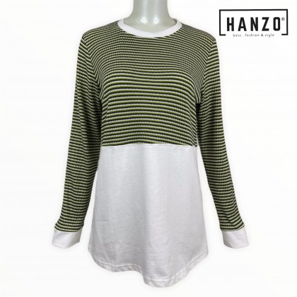 RGN BY HANZO Women Long Sleeve Muslimah Blouse COMFY Long Sleeve Blouse Baju Muslimah Lengan Panjang Perempuan - Green